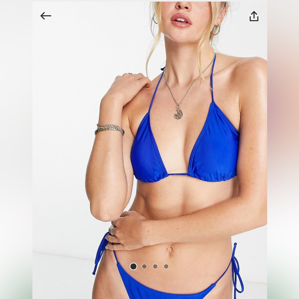 Brave Soul triangle bikini set in cobalt blue